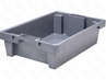 Ящик полимерный сплошной 600х400х150мм  без отверстий цвет серый 225-1 ВС