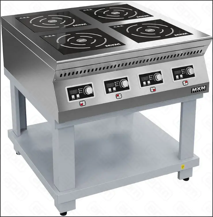 Плита индукционная тип ПИ модель ПИ49П35-02  на подставке с воздуховодаполн из нерж стали