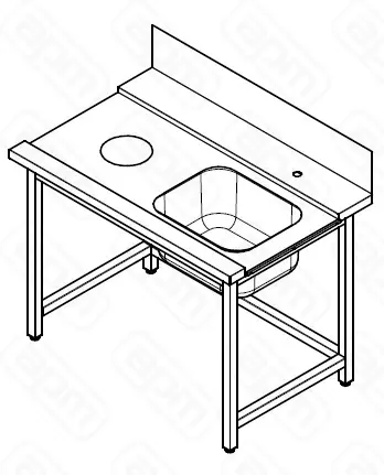 Стол предмоечный Vortmax серии СПМП-1200770-п 00-00025615