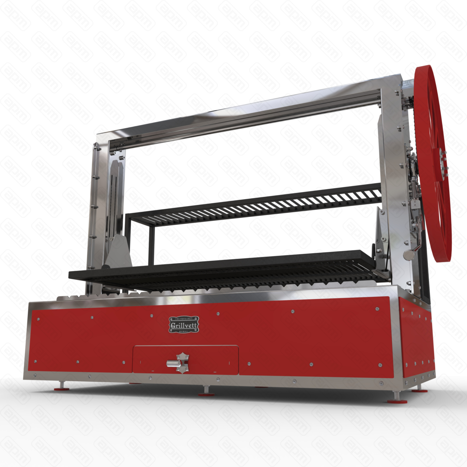 ГРИЛЬ УГОЛЬНЫЙ GRILLVETT CORVETTE M1 КРАСНЫЙ