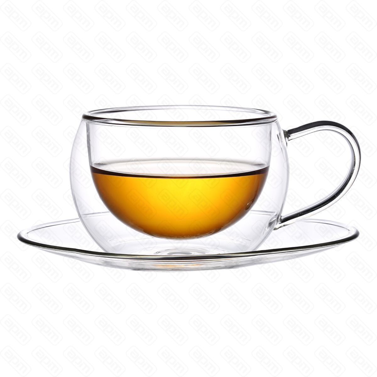 Набор чашка с блюдцем 2шт270 мл термостойкое стекло двойные стенки PL