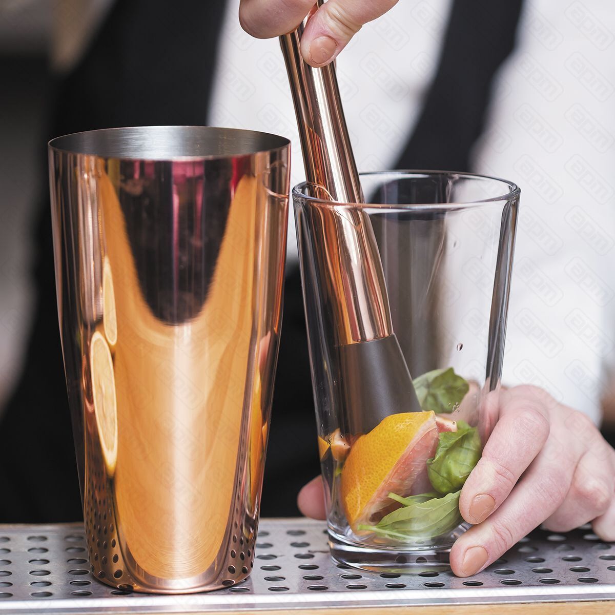 Шейкер Бостон с медным покрытием 700 мл PL - Kingtex