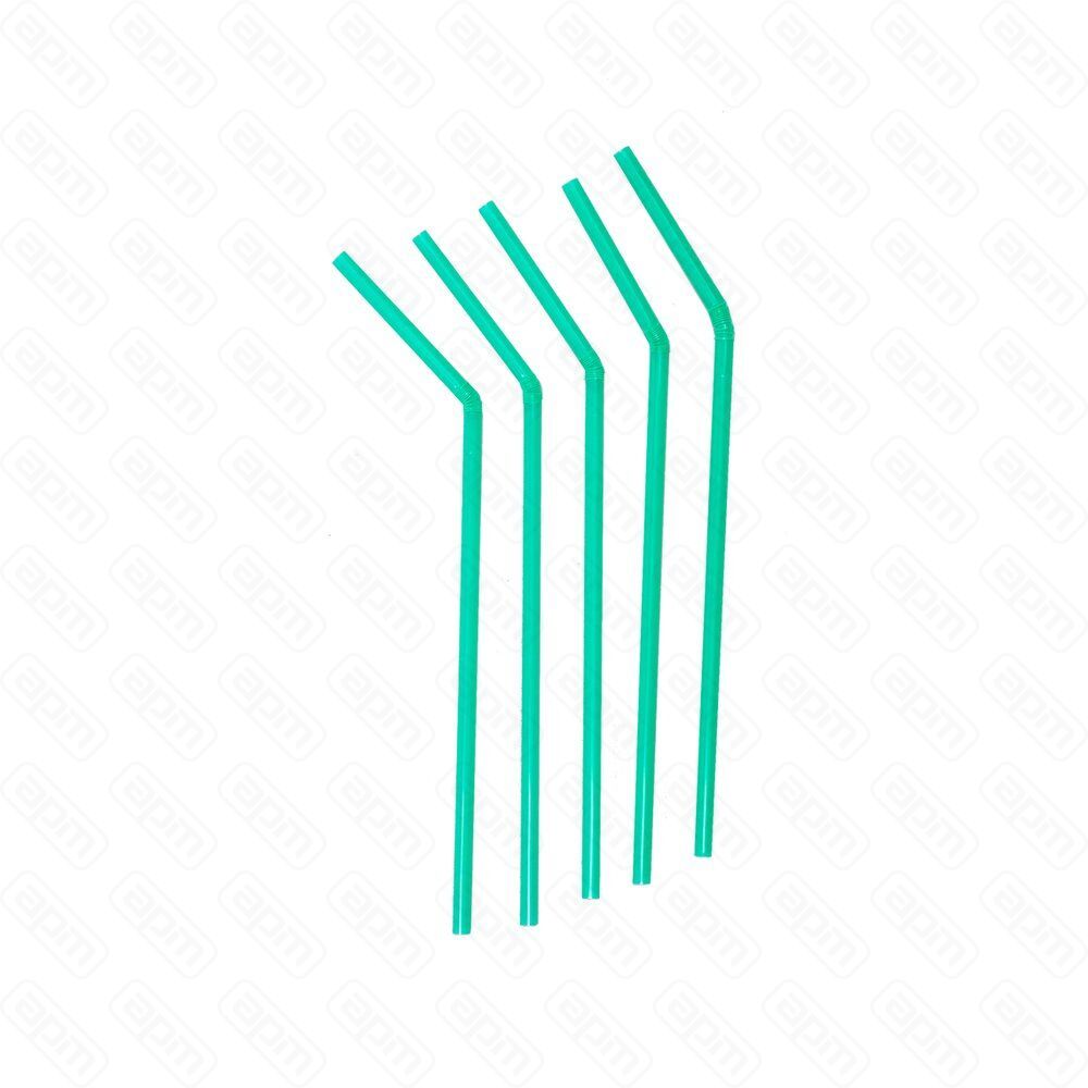 Трубочки для коктейля со сгибом зеленые 21 см d 5 мм 1000 шт