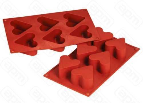 Форма силиконовая PL Proff Cuisine Сердце 6 ячеек d 65 мм h 40 мм 30175 см