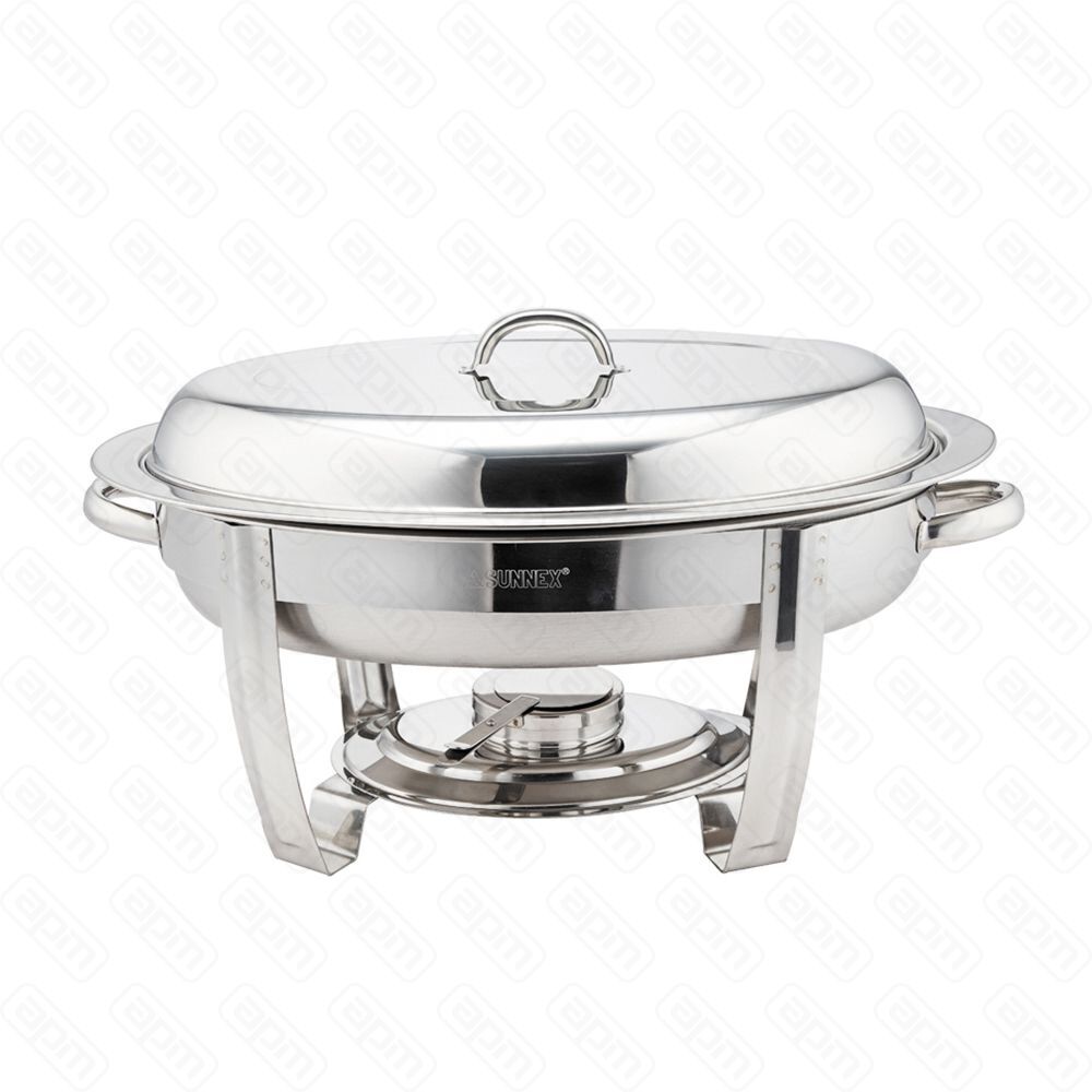 Мармит сервировочный овальный с крышкой 9 л нержавейка SUNNEX - PL