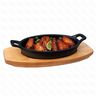 Сковорода чугуннаяовальная  1712 см на деревянной подставке PL Proff Cuisine