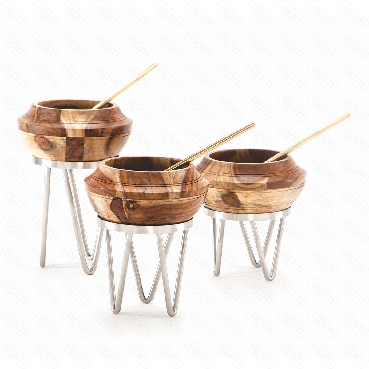 Стойка металлическая для выкладки  салатник из бука222227 см  PL--Hotelware