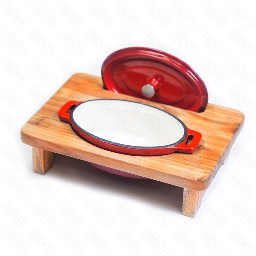 Подставка из бука для чугунной кастрюли Овал 2217 см PL Proff Cuisine