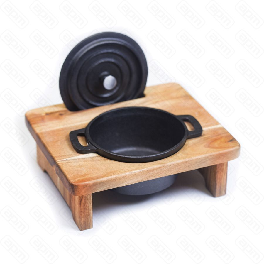 Подставка из бука для чугунной кастрюли Круг 19518 см PL Proff Cuisine