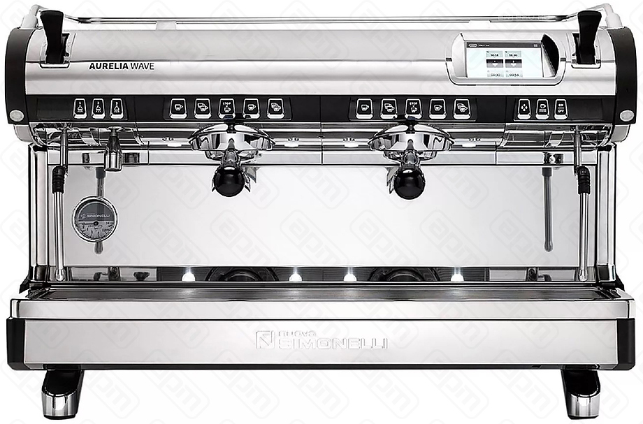 КОФЕМАШИНА РОЖКОВАЯ NUOVA SIMONELLI AURELIA WAVE 2GR LED 220V ВЫСОКАЯ ГРУППА АВТОМАТ ЧЕРНАЯ