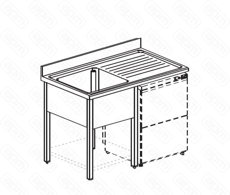 ВАННА МОЕЧНАЯ APACH CHEF LINE LS137-55RWSHD