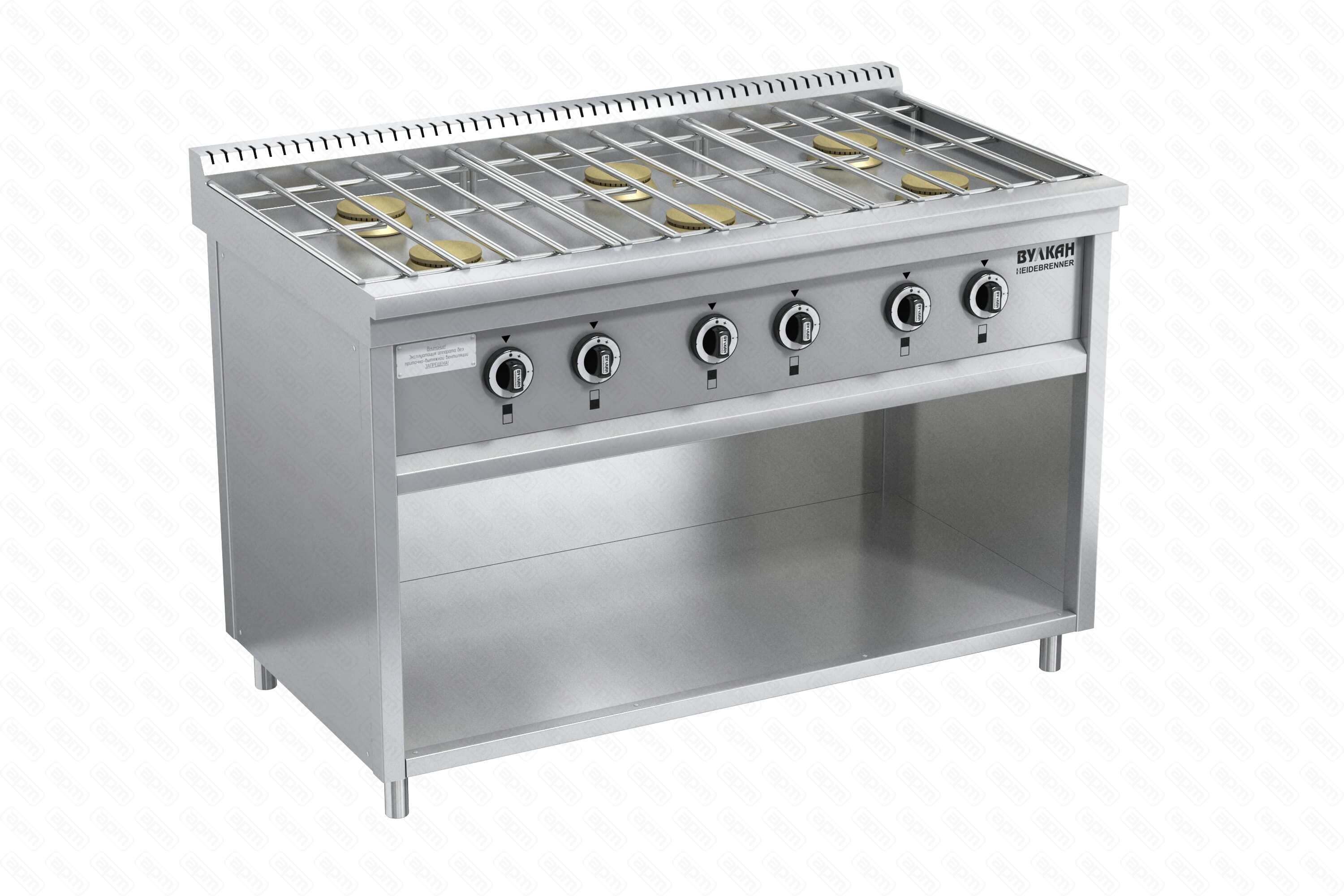 ПЛИТА ГАЗОВАЯ ВУЛКАН-HEIDEBRENNER ПРГ-IIА-6М STANDART серия 700 АРТ 82310